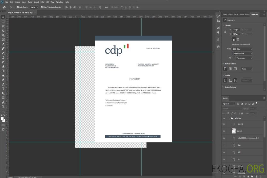 Référence Italie , CDP , closure template